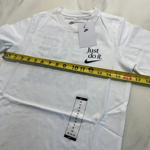 Nike Kids Just Do It‎ T-shirt White Size Medium Back Print Nike Exclusive Promo - Picture 7 of 9